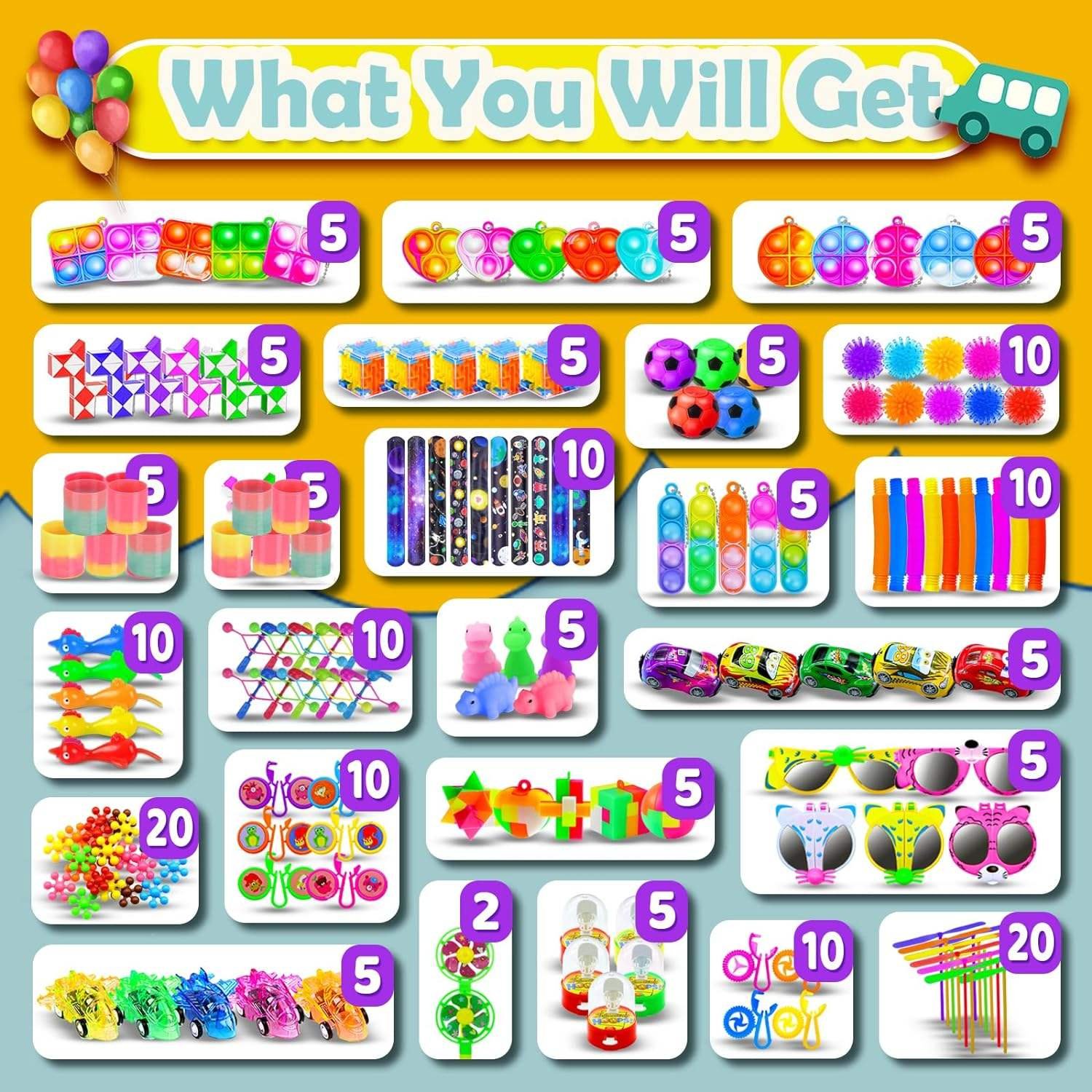 Custom Fidget Pack 72/120/516/1000pcs Set Christmas Advent Calendar Blind Box Holiday Gift for Kids Fidget Toys Pack Set