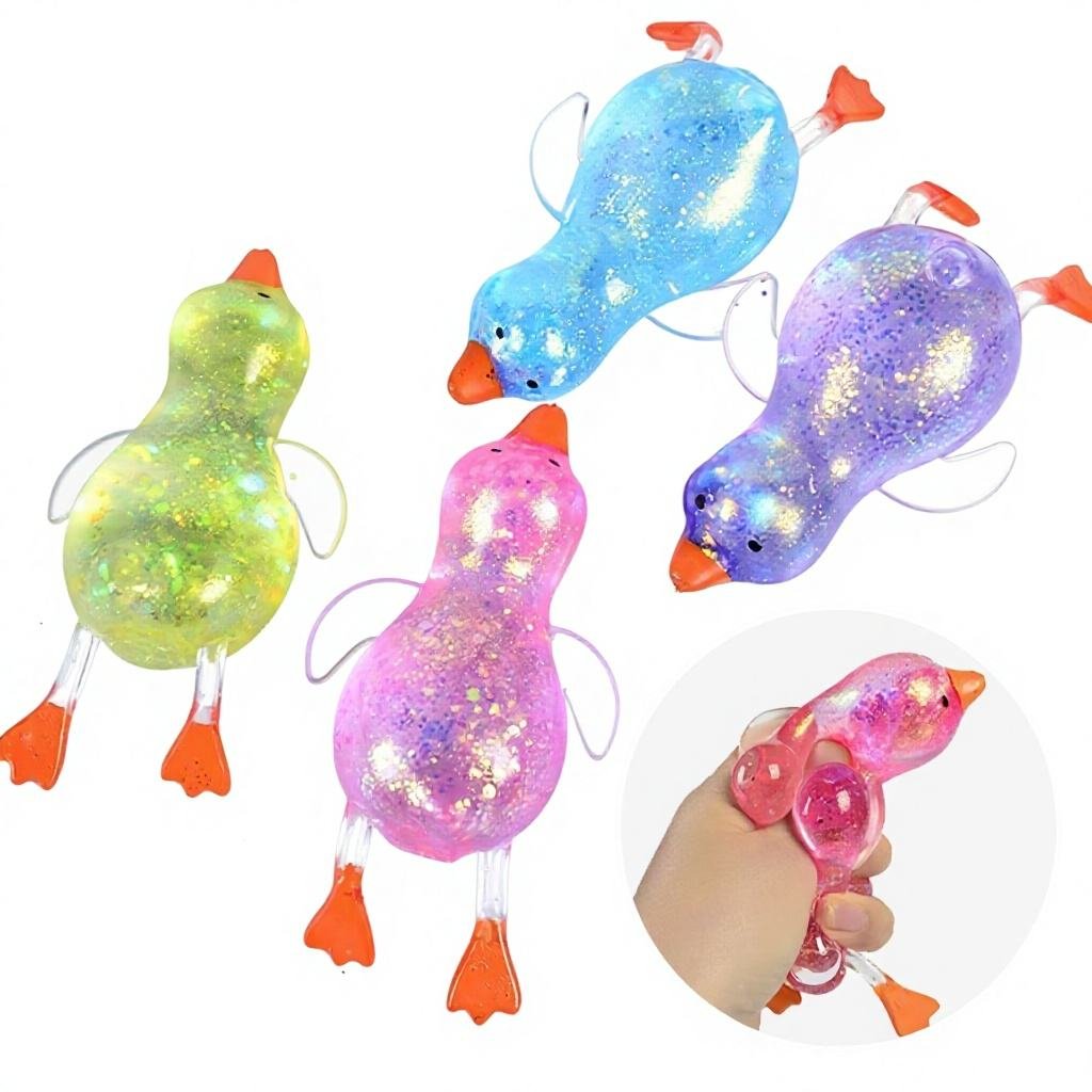 New Soft Duck TPR Squeeze Toy Maltose Ball Stretch Crystal Hand Squeeze Toys Stress Relief Fidget Promotional Toy for Children