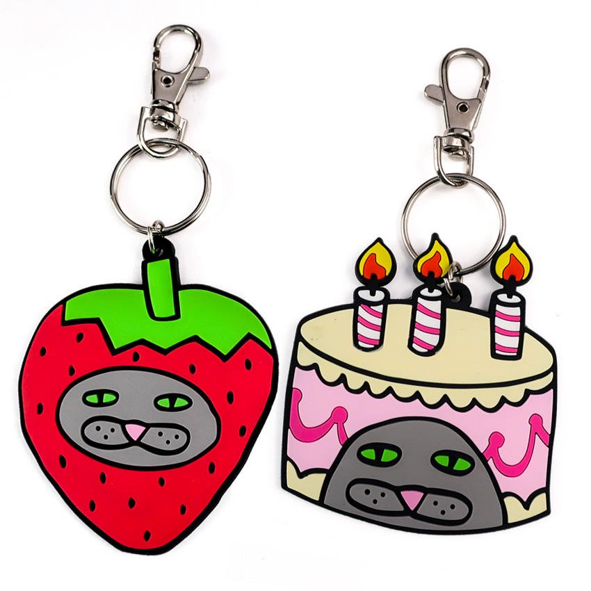 Wholesale Custom 2d/3d Soft Rubber Key Chain Silicone Keyring Plastic Pvc Key Holder Chain Personalised logo Fashion Keychains
