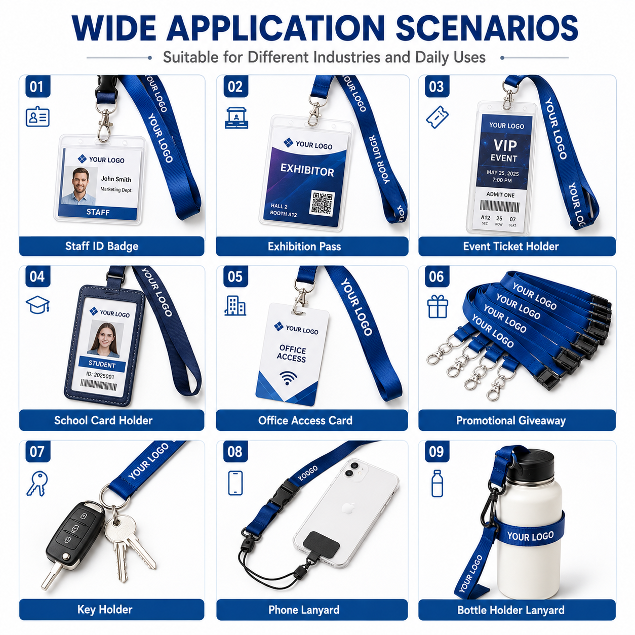 Customizable Polyester Lanyard with Hook Personalized Rope Featuring Logo