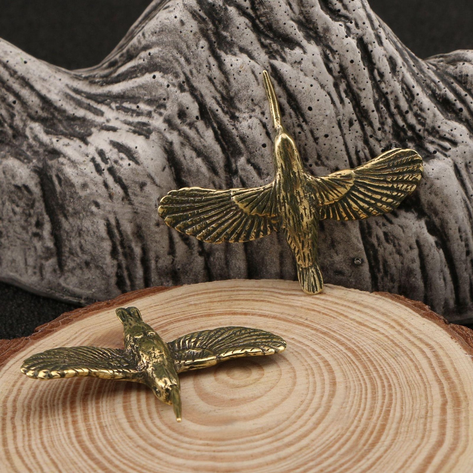 1pc Brass Handmade Creative Fly Bird Ornaments Office Gifts Handicrafts Collecting Copper Ornaments