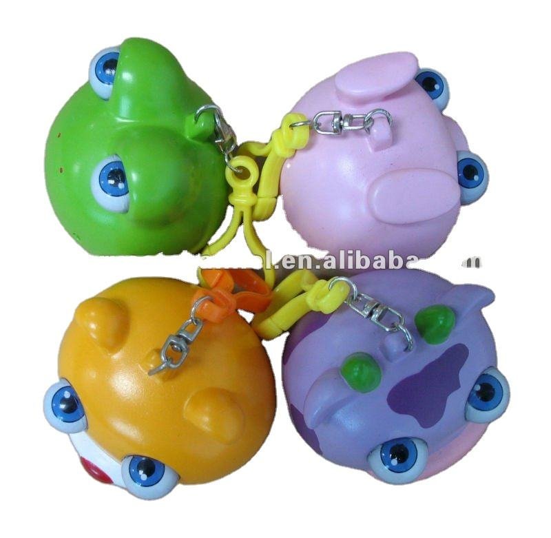 EN71 Squeezed Pvc Toys 3d Eye Plastic Key Chain