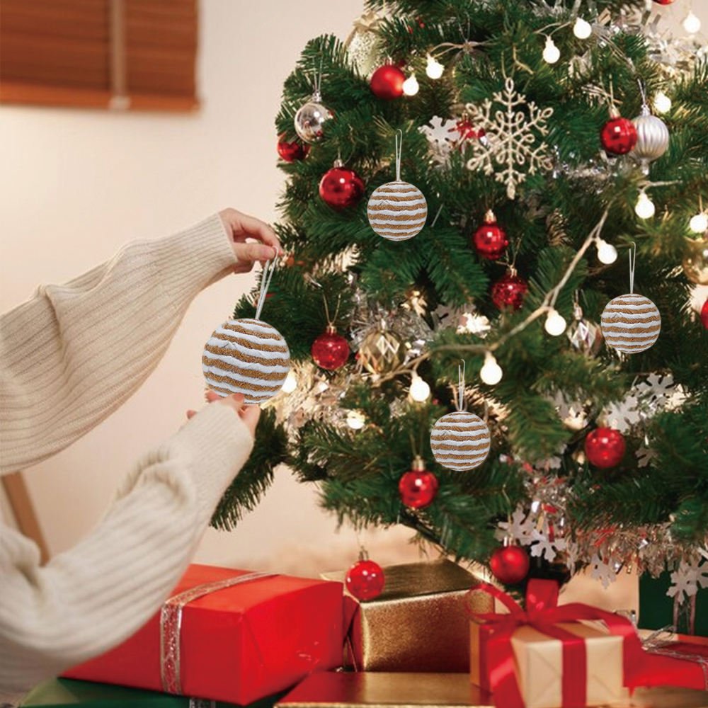 70% Polyfoam 30% Polyester Ice Wool Ball Ornaments for Christmas Decor Handmade Holiday Party