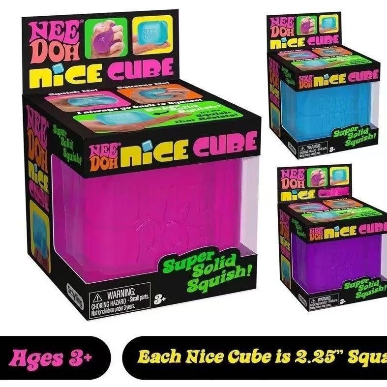 Schylling Needoh Nice Cube Sensory Squeeze Squishy Toys Decompression Square Pinch Music Decompression Vent Toys Promotional Toy