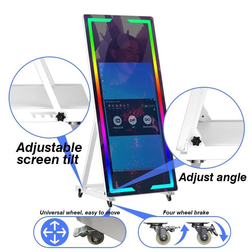 YD New 65/45inch Magic Mirror Photo Booth 43/32 Touch Screen Mirror Wedding Photo Booth Machine with Camera and Printer