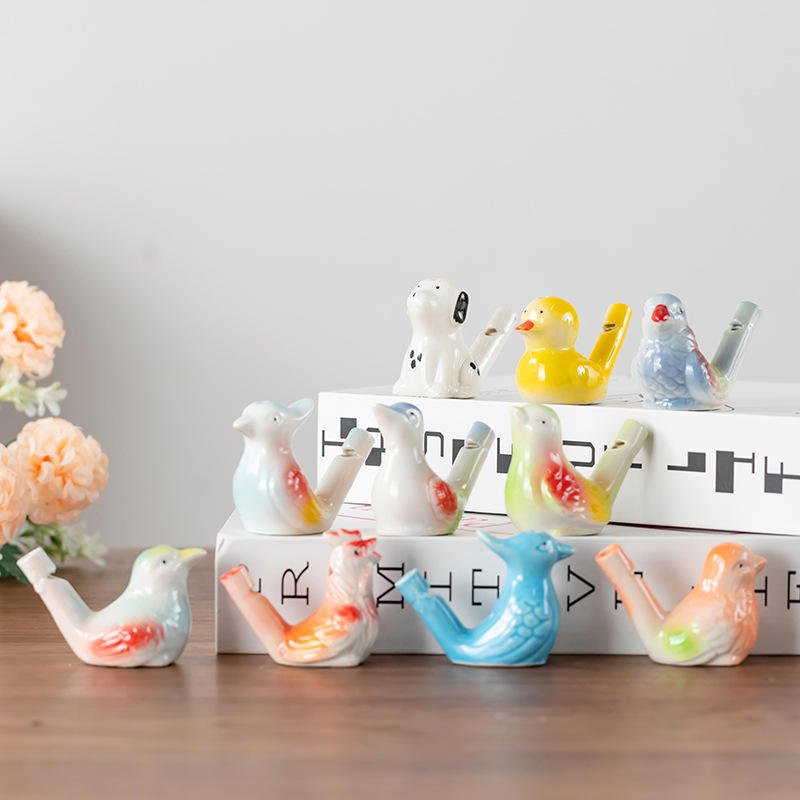 Scenic-area Waterfowl Whistles Street-vendor Wholesale White Porcelain Sound Effects Children's Gifts Peacock Promotional Toys