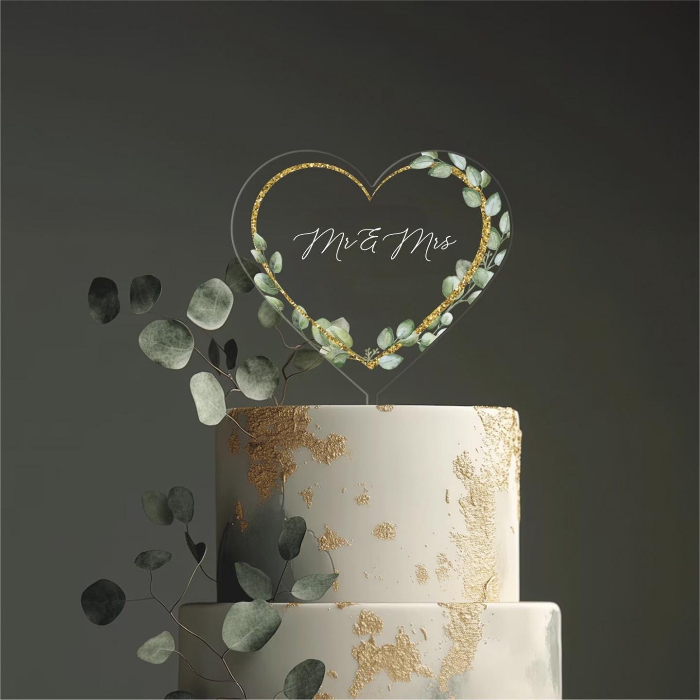 Clear Mr Mrs Acrylic Cake Topper for Bride and Groom Cake Topper Wedding or Anniversary Party Decoration Supplies
