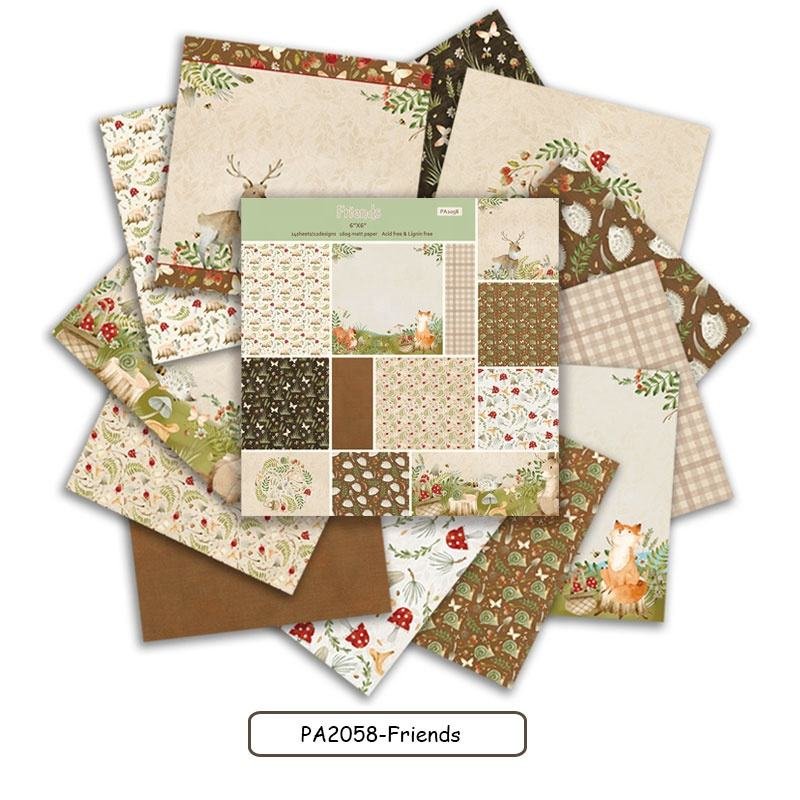 Craft Junk Journal Patterned Paper Cardstock 6"x6" Scrapbooking Paper Material