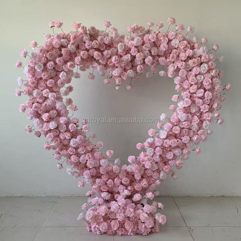 Elegant Wedding Silk Flower Heart Arch Decoration Artificial Flowers Wedding Arch Arrangement and Backdrop for Your Special Day