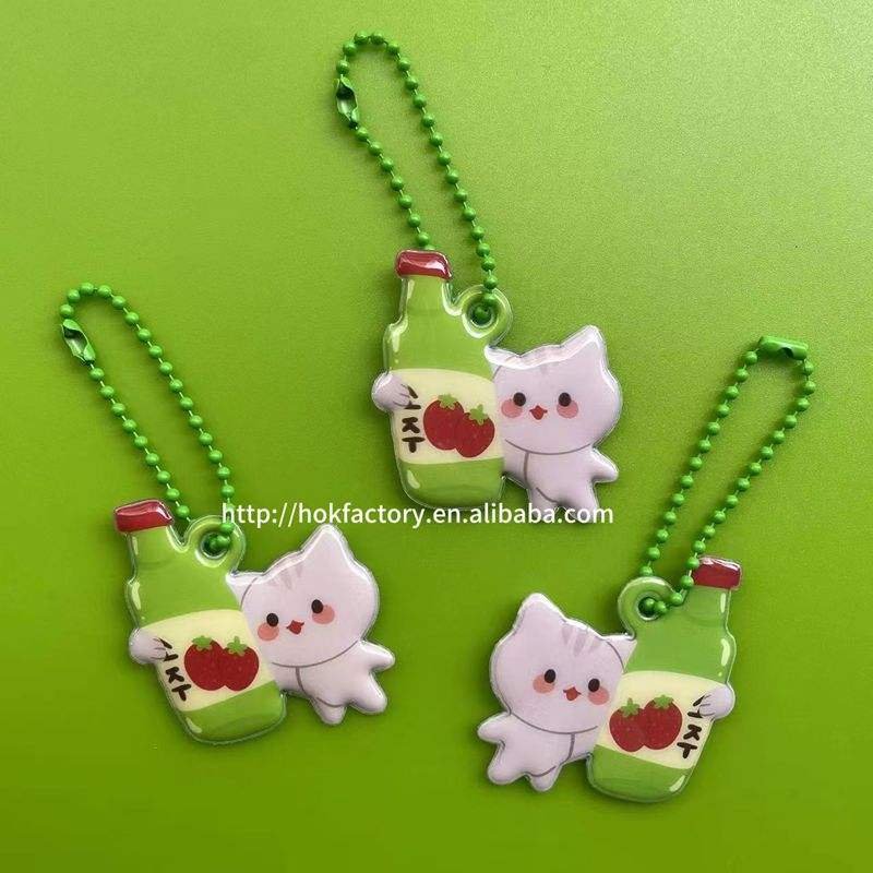 Low Moq Custom PVC Puffy Keychain Cute Cartoon Bag Key Chain Mini Keyring Ornament Bag Purse Charm Accessories
