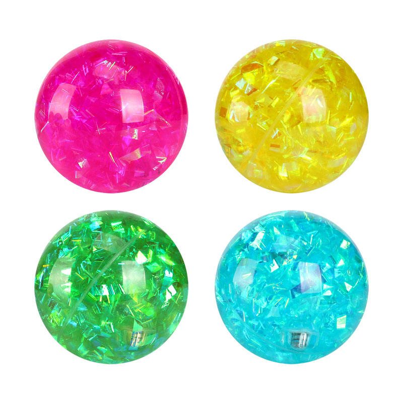 Top Seller Wholesale Promotional Toy Bright Light Flash Ball Tinsel Water Bouncing Ball TPU Eco-friendly Toys Different