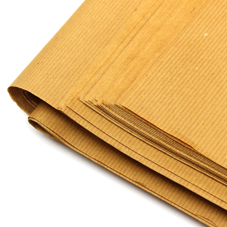 Moisture-Proof Ribbed Brown Craft Wrapping Paper