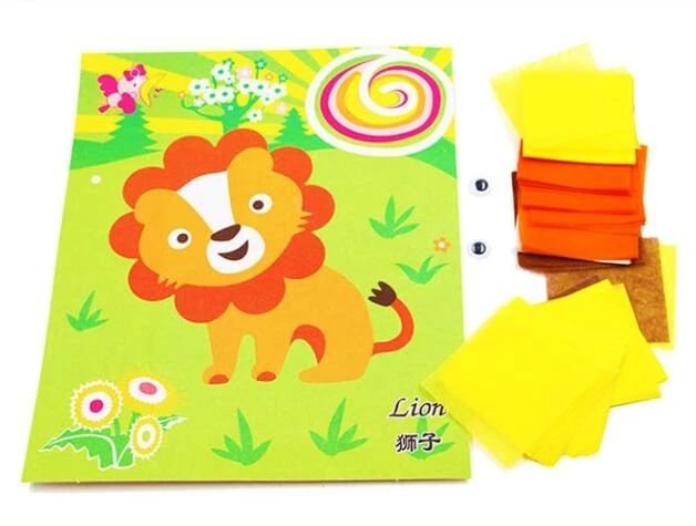 DIY Cartoon Crafts Toys for Children Tissue Art Paper Handicraft Kindergarten Material Funny Arts and Craft Gift