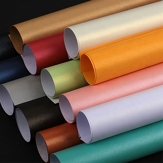 Wholesale Metallic Pearlescent Paper Cardstock Luxury Sparkling Fancy Paper for Crafting Greeting Cards and Luxury Bags