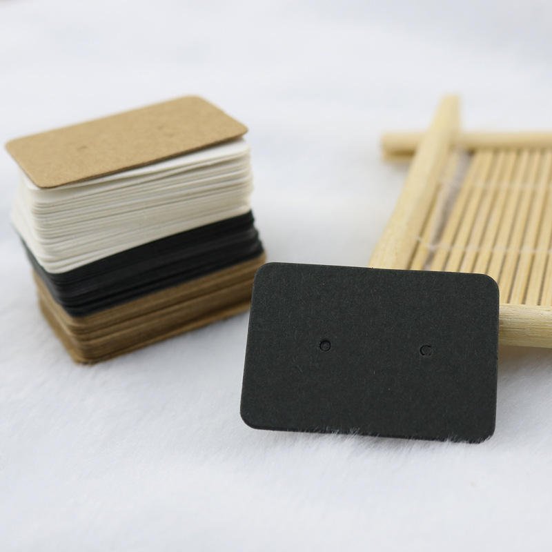 Lot 100 Custom Kraft Paper Display Cards Jewelry Shape Earrings Rings Necklaces Pulp Material PE Coating Clothing Chemical