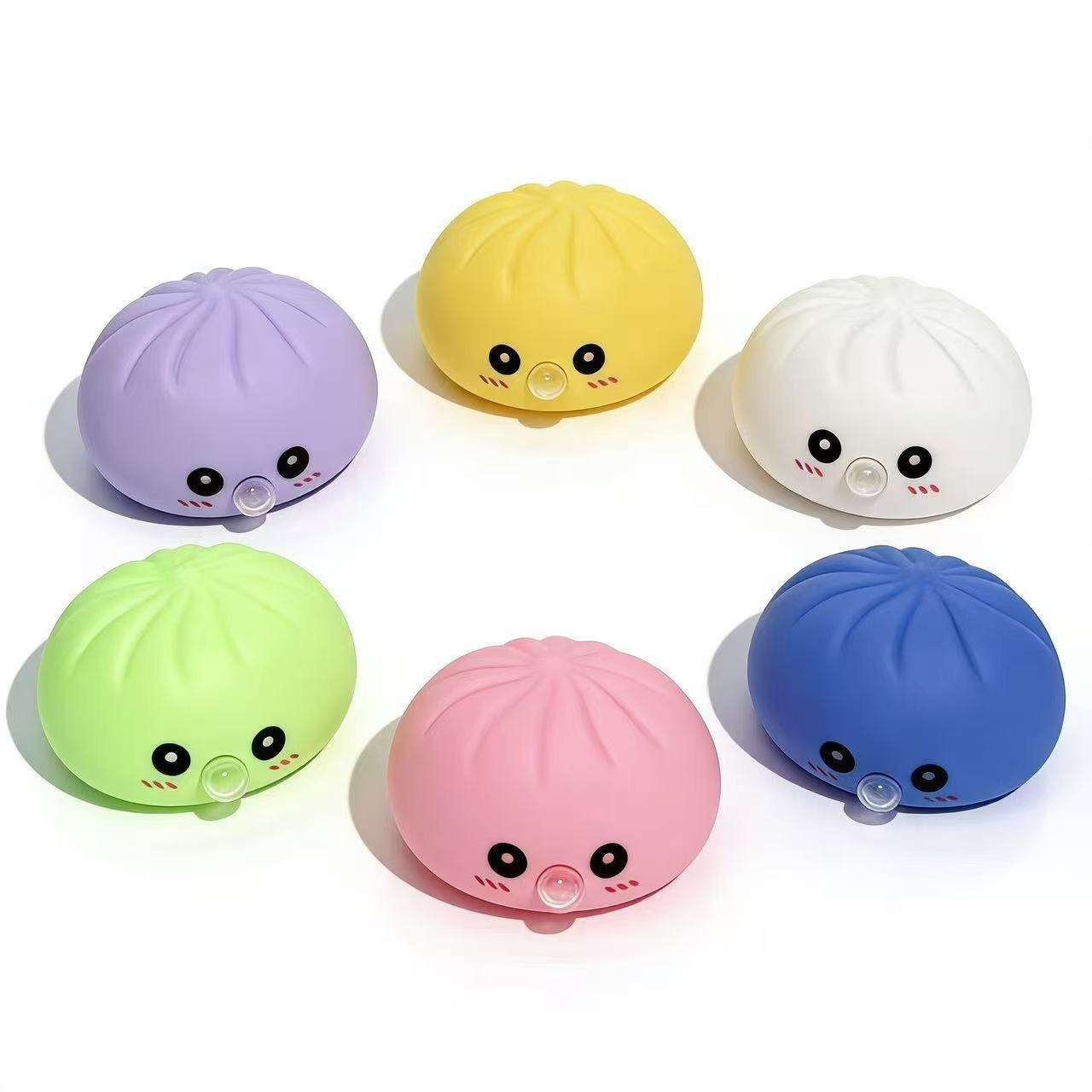 Promotional Blow Bubbles Colorful Dumpling Squishy Toy Soft Squeeze Stress Relief Toy Kawaii Bun Sensory Toy Party Favor Gift
