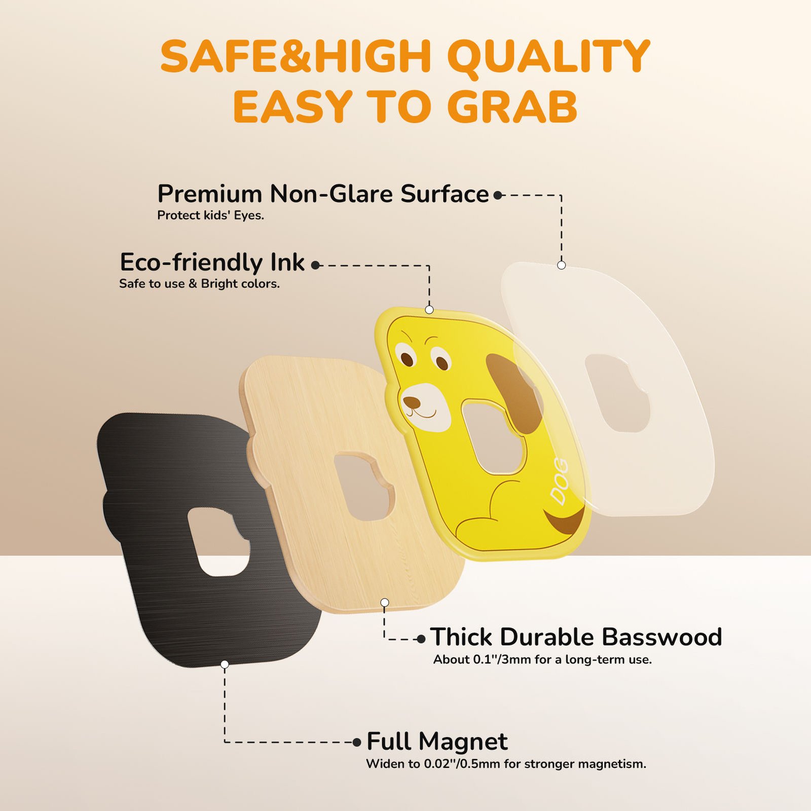 Joycat High Quality Wooden Fridge Magnet Educational Toys for Promotions and Gifts Wholesale Magnetic Sticker in Various Shapes