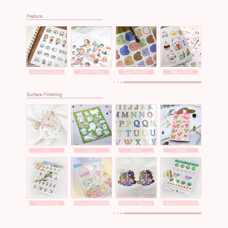 Reliable Chinese Factory Customizable Exquisite Kitty Design for Gift Wrapping and Scrapbooking PVC Stickers