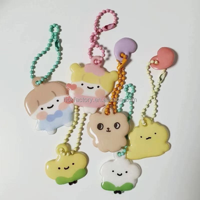 Low Moq Custom PVC Puffy Keychain Cute Cartoon Bag Key Chain Mini Keyring Ornament Bag Purse Charm Accessories