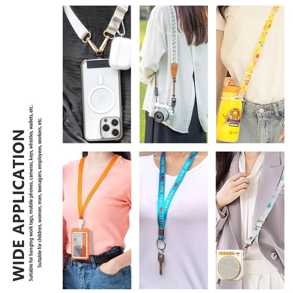 Promotional Custom Logo Blue Polyester Neck Lanyard Strap Personalized Sublimation Lanyards Blank Keychain Keyring Lanyard