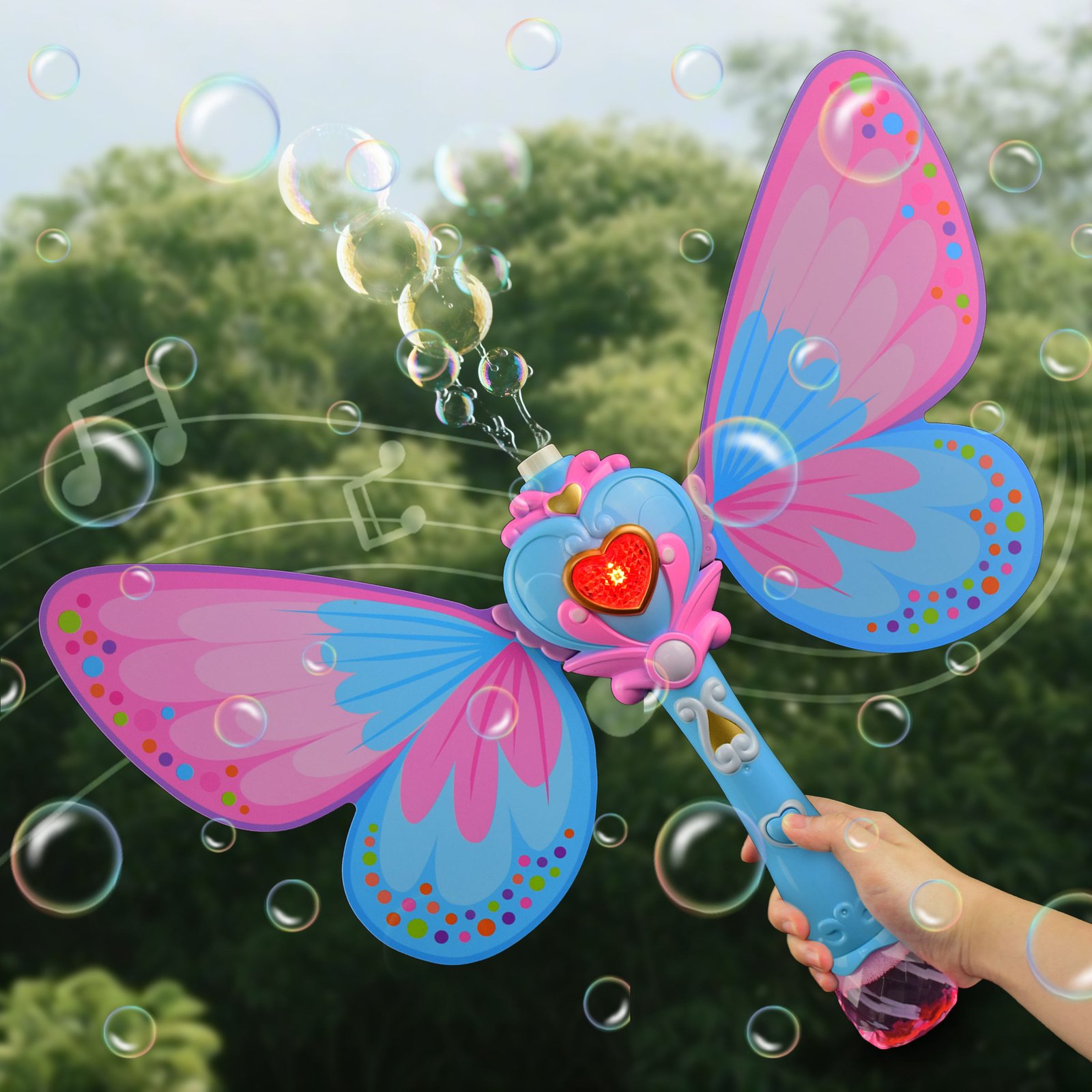 Unisex ABS Bubble LED Wand Toys Outdoor Promotional Camping & Beach Games with Music for Park Picnics for All Ages