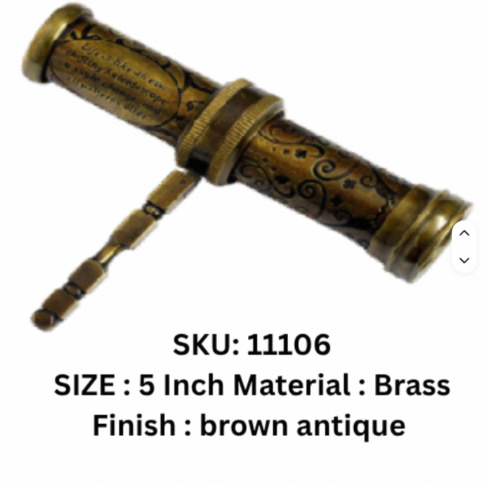 Vintage Brass Nautical Kaleidoscope Antique Style Metal Viewing Tube Handmade Customized Creative Cultural Collectible Artifacts