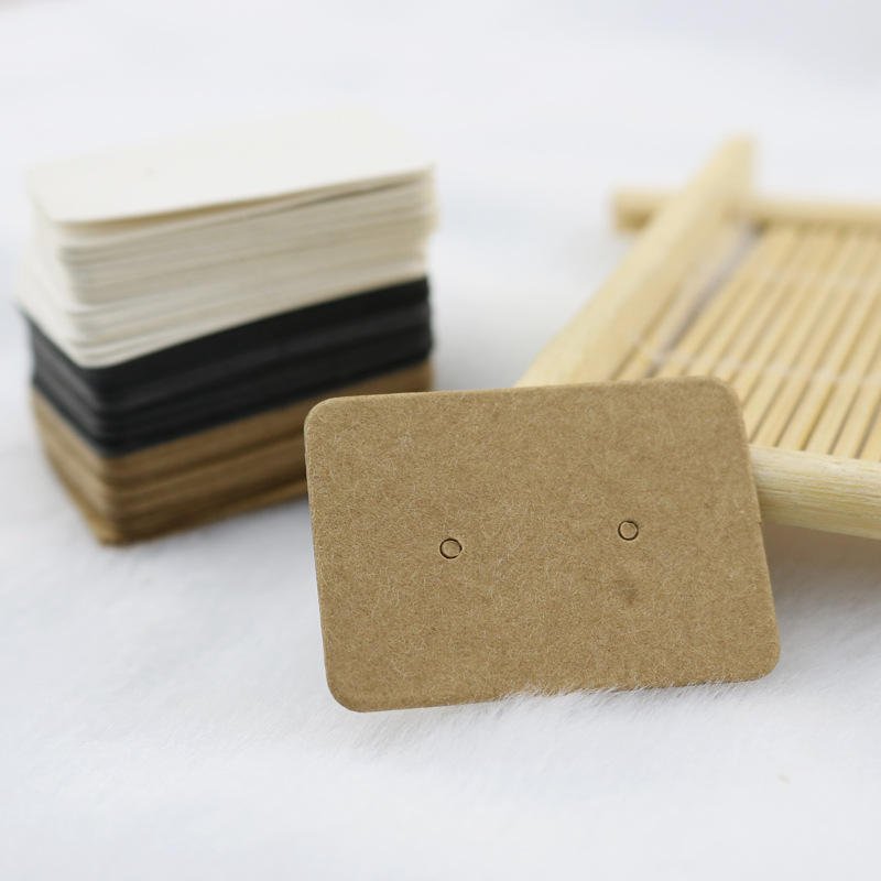 Lot 100 Custom Kraft Paper Display Cards Jewelry Shape Earrings Rings Necklaces Pulp Material PE Coating Clothing Chemical