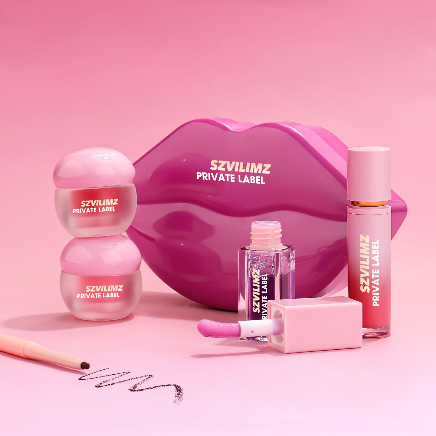 Lip Gloss Lipliner Makeup Gift Sets Beauty Set Box Holiday Gift Lipoil Scrub Lip Mask 5 Pcs Makeup Set