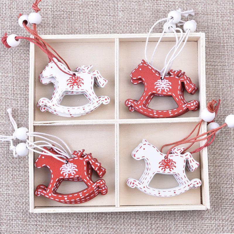 Other Christmas Decorations Creative Wooden Pendants DIY Mini Christmas Tree Boxed Elk Ornaments Wholesale Supplies Outdoor