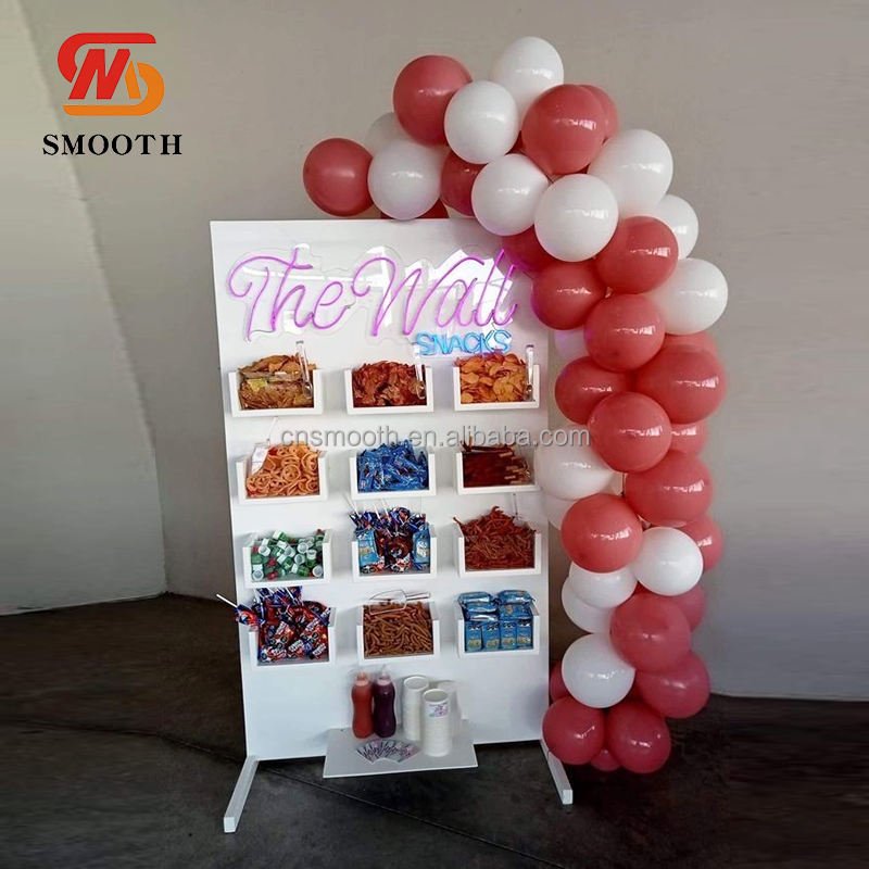 SMOOTH Popular Children's Party Supplies White PVC Acrylic Snake Bar Candy Wall for Kids' Birthday Party Decorations