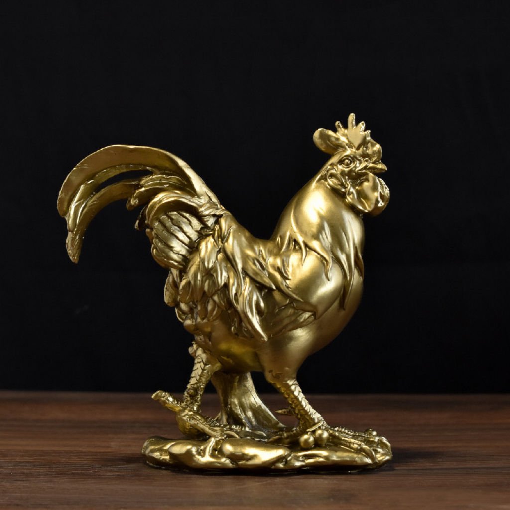 Customized Artistic Hand-painted Home Garden Micro Landscape Animal Resin Crafts Outdoor Rooster Ornaments Collectible