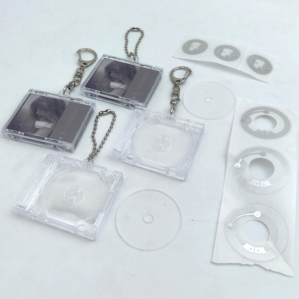 Wholesale Personalized Celebrity Concert Gift Music Disc Album Keyring Key Chain Diy Case Box Plastic Blank NFC Mini CD Keychain