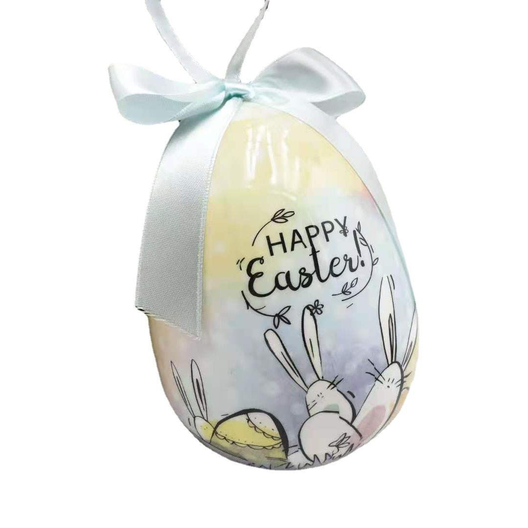 2025 Best-Selling High Quality Customized Polyfoam Ornament Flocking-Printed Handmade Bauble for Easter Decoration