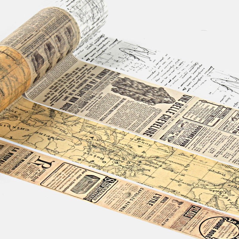 Retro Washi Tape Set Decorative Bullet Journal Washi Scrapbook Stickers Vintage Decoration Stickers Scrapbooking Paper CMYK