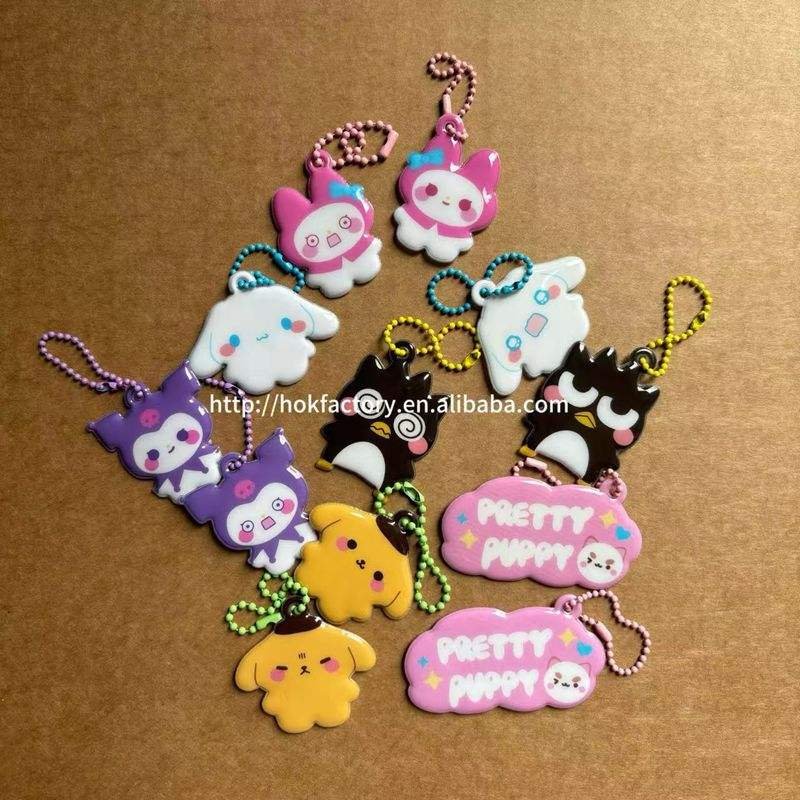 Low Moq Custom PVC Puffy Keychain Cute Cartoon Bag Key Chain Mini Keyring Ornament Bag Purse Charm Accessories
