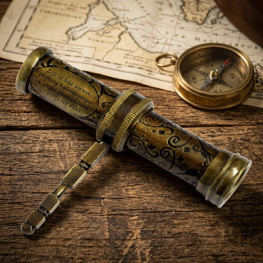 Vintage Brass Nautical Kaleidoscope Antique Style Metal Viewing Tube Handmade Customized Creative Cultural Collectible Artifacts