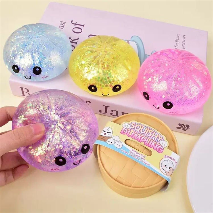 New Arrival Maltose Squeeze Glitter Dumpling Squishy Soft Stretch Squeeze Fidget Toy Sensory Decompression Promotional Toys