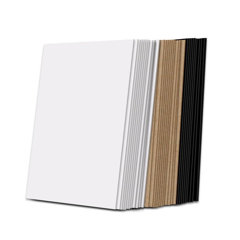 Premium White Cardstock & Thick Rigid Black Cardstock, Recyclable Kraft Paper for Gift Wrapping & DIY Crafts