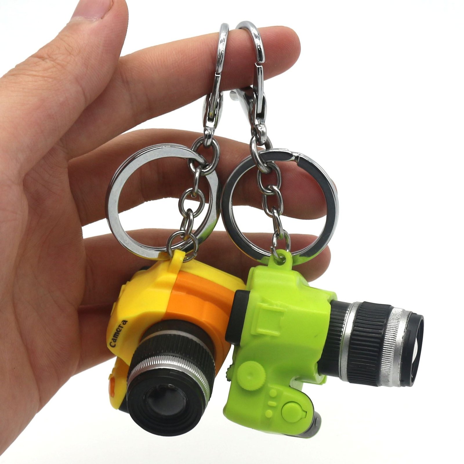 Factory Custom Creation Plastic Flashlight Key Chain Promotion 3D Mini Camera LED Light Keychain