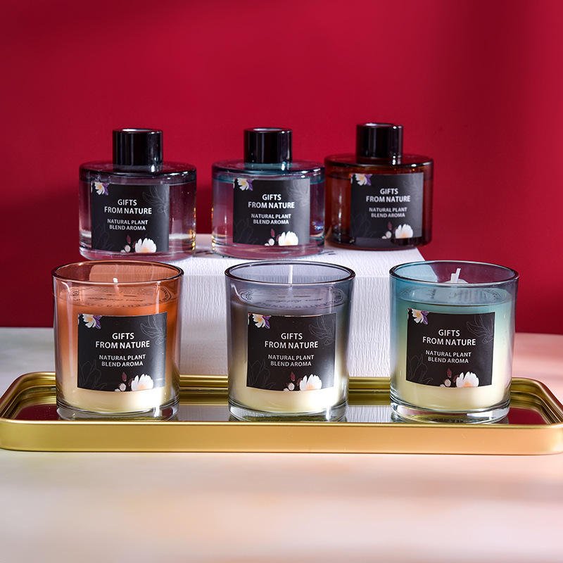 Christmas Aromatherapy Glass Candle Essential Oil Gift Set with Home Fragrance-GIFTS From NATURE Label