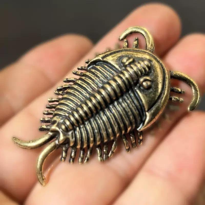 Creative Cambrian Ancient Insect Ocean Series Tea Pet and Table Pet Copper Solid Trilobite Ornament Brass Crafts Figurines