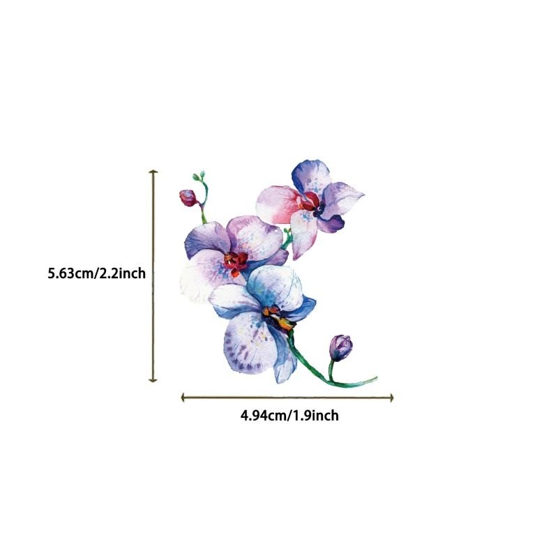 50PCS Nature Flower Stickers PET Transparent Stickers Orchid Grass Decals Waterproof Decorative Decal for Scrapbook DIY Crafts