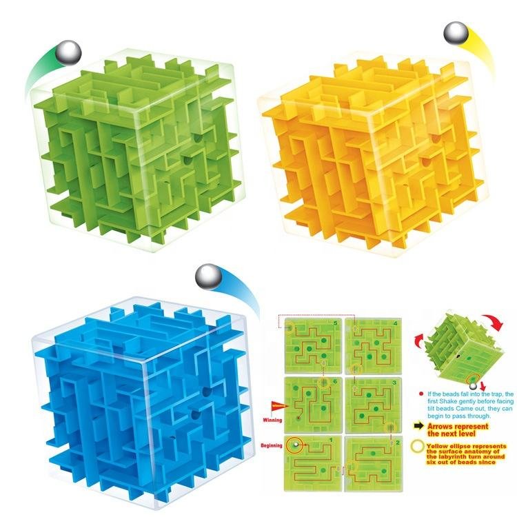 Wholesales Promotional Transparent Toys Plastic 3D Cube Maze Crystal Puzzle for Kid Magic Puzzle with Logo