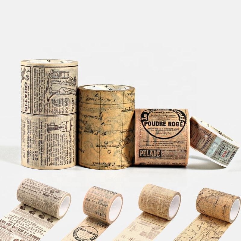 Retro Washi Tape Set Decorative Bullet Journal Washi Scrapbook Stickers Vintage Decoration Stickers Scrapbooking Paper CMYK