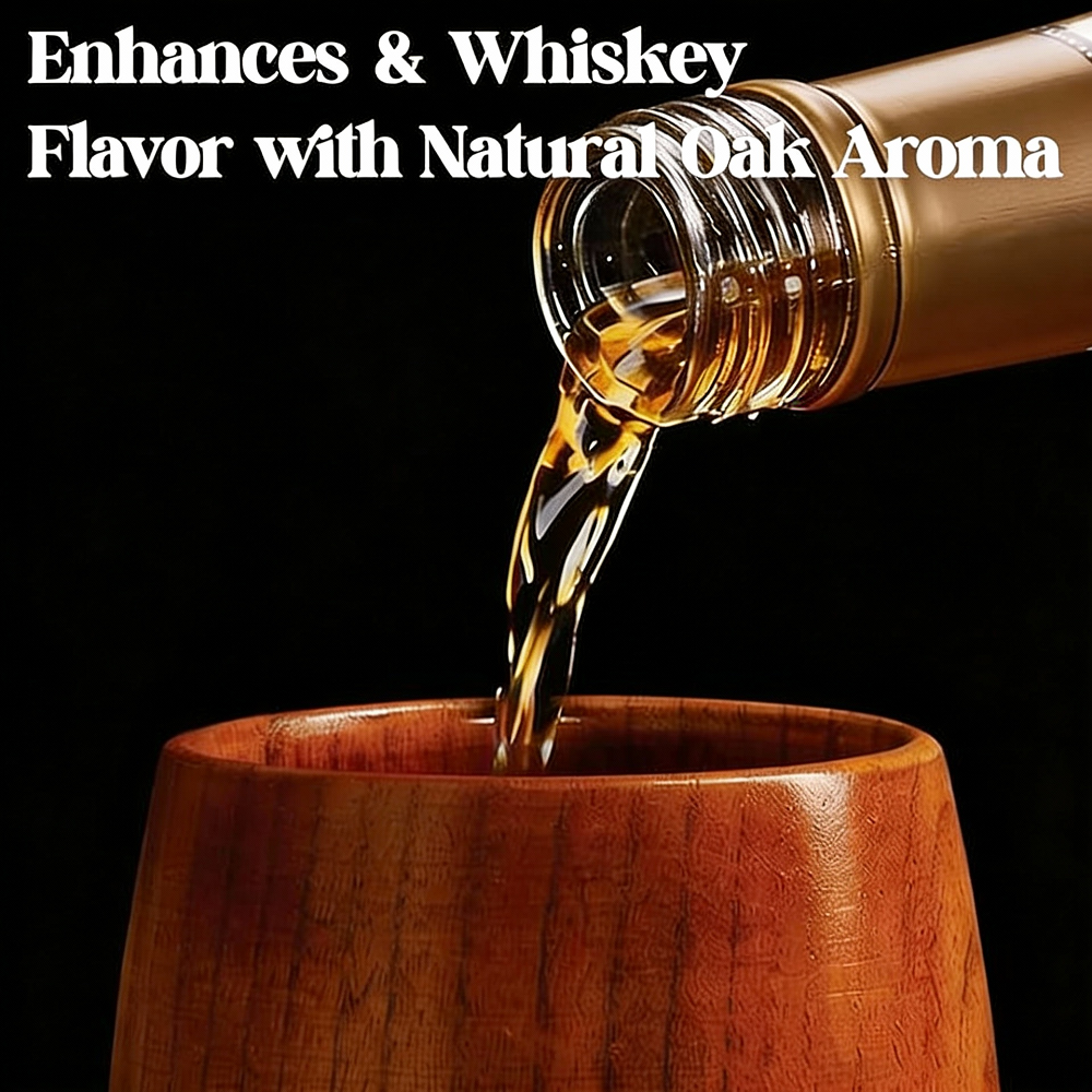Factory Private Label Hand Crafted Enhances Oak Whiskey Tumbler Wooden Whiskey Cup Charred Wooden Whiskey Glass for Men Gift