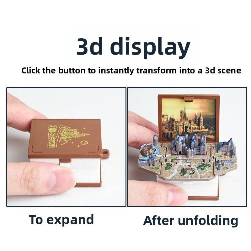 Promotional Plastic DIY Toy Customize Football Mini Book Keychain Fidget Toys 3D Pop up Book for Kids Adult
