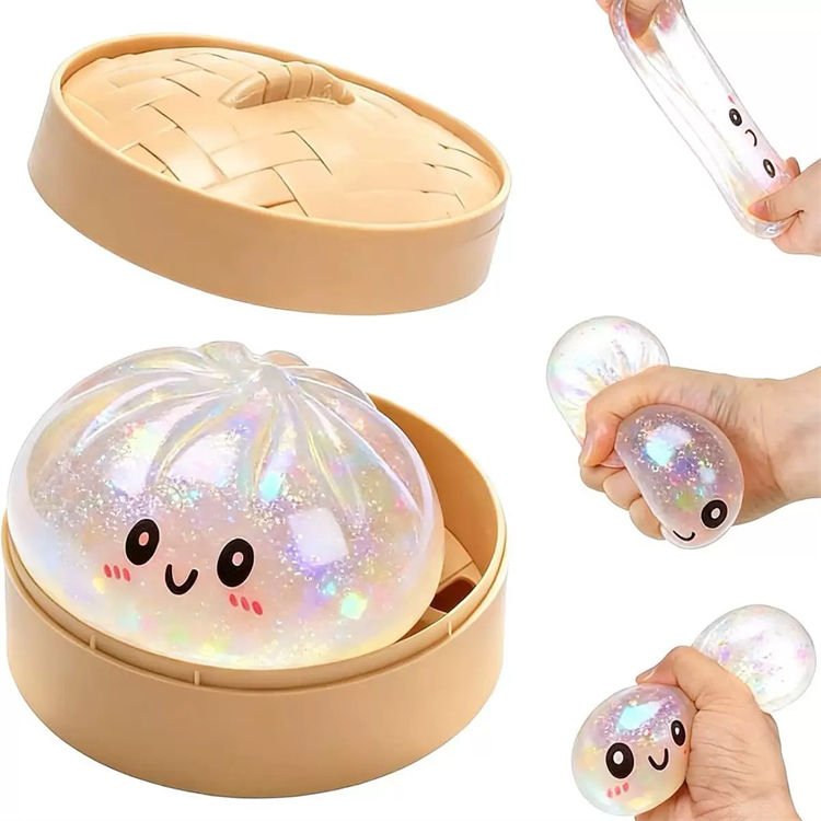 New Arrival Maltose Squeeze Glitter Dumpling Squishy Soft Stretch Squeeze Fidget Toy Sensory Decompression Promotional Toys