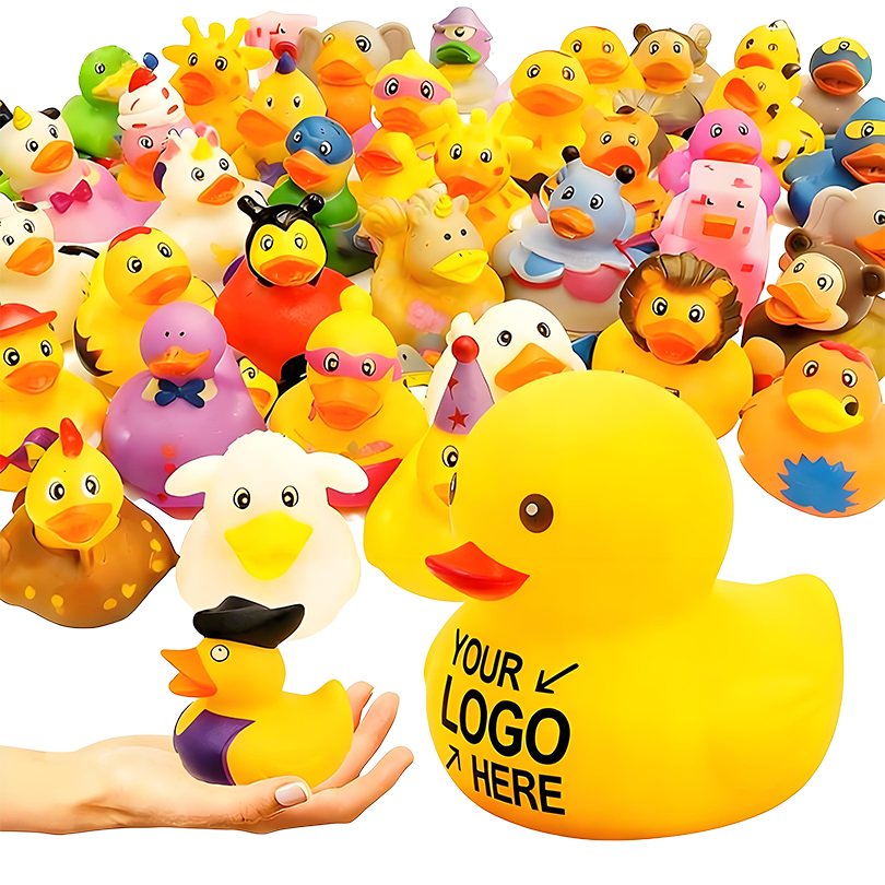 2025 Hot Sale Custom With Logo and Shape Mini Vinyl Duck Wholesale Kid Bath Floating Toy Sound Promotional Gift