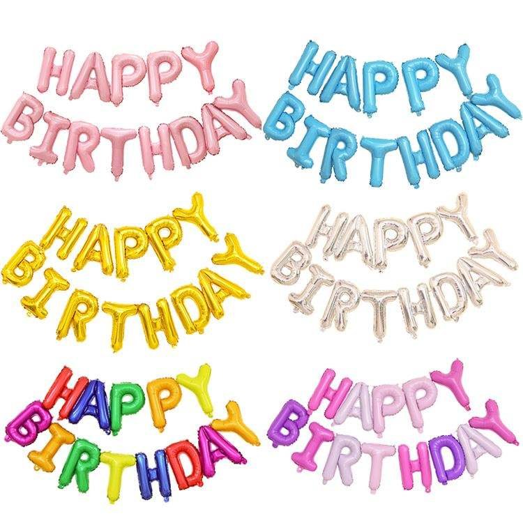 13pcs Happy Birthday Decoration Party Decorations Globos Anniversaire 16Inch Rose Gold Letter Foil Balloons