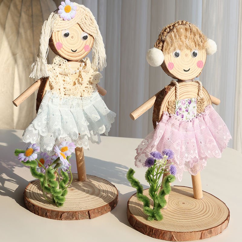 DIY Wood Slice Adhesive Craft Kit for Kindergarten Woodworking Studio Environment Decoration and Creative Art Area